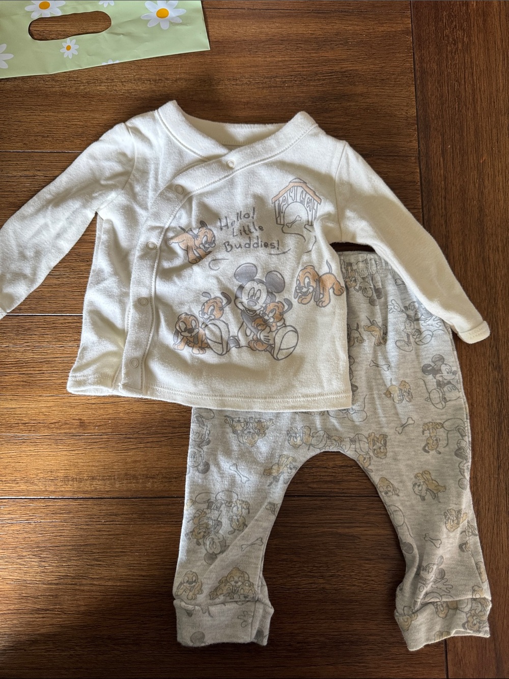 Disney Baby Ivory and Light Gray Mickey & Friends Top